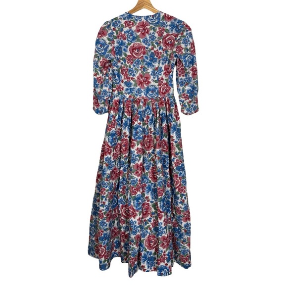BATSHEVA LANE EMBROIDERED FLORAL PRINT COTTON POPLIN MAXI DRESS SIZE 0 - Picture 3 of 15